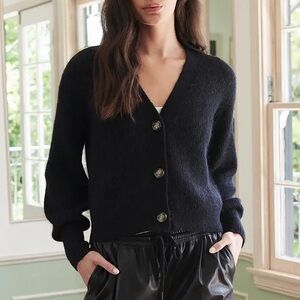 Quince Baby Alpaca-Wool Cropped Cardigan